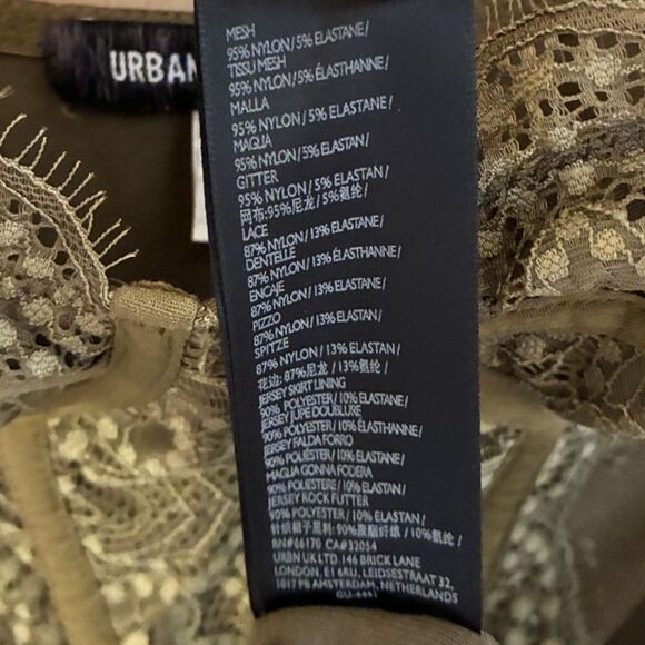 Urban Outfitters Light Before Dark Modern Love Olive Green Mini Dress - Small - Picture 5 of 7